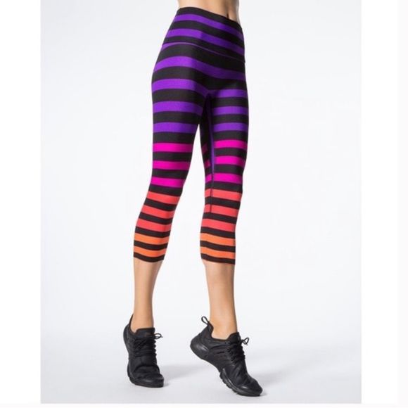 K-DEER Pants - K-Deer Sophia Stripe High Rise Crops